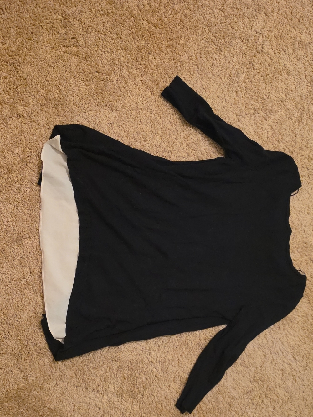 White House Black Market Black Layered Hem Tunic with White Underlay